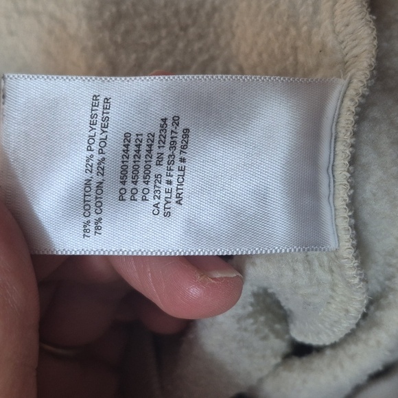 Tna (Aritzia) Women’s Cream Cozy Fleece Mega Crew Cropped Sweatshirt Size Small - Picture 5 of 5